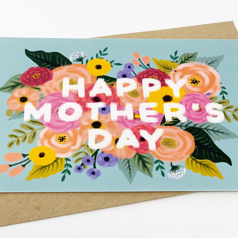 Happy Mother's Day colourful flowers card