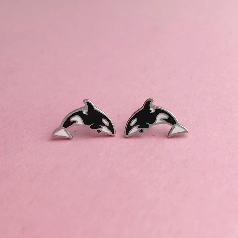Orca stud earrings