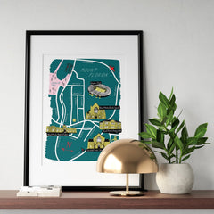 A3 Glasgow map print - Mount Florida