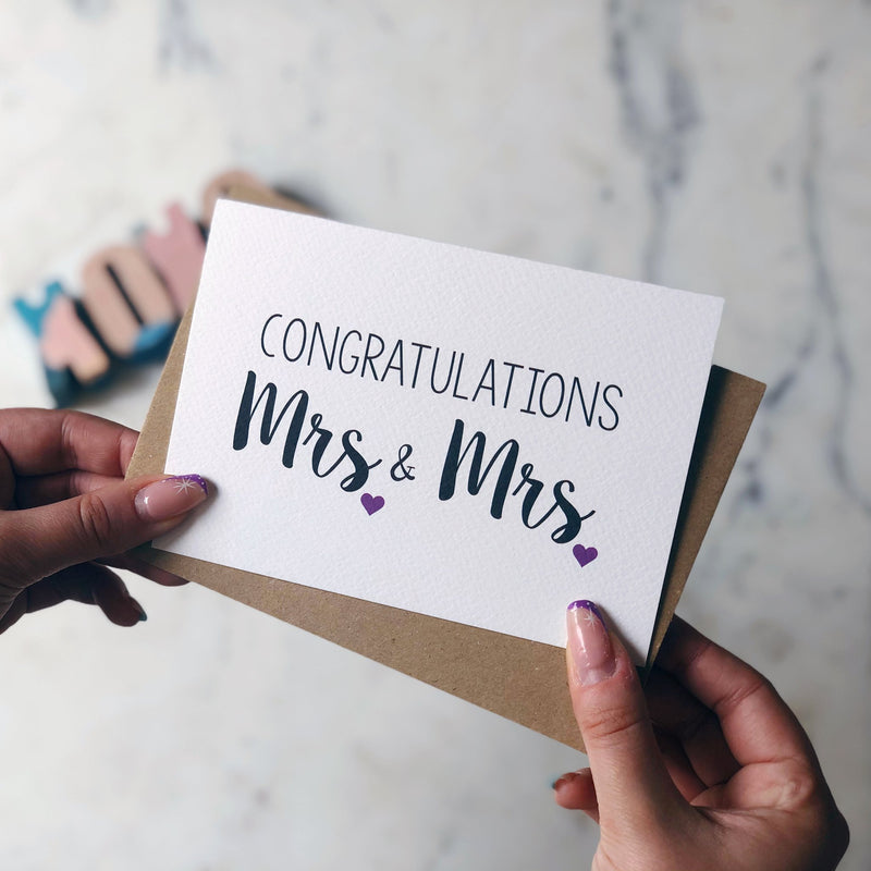 Congratulations Mrs & Mrs card