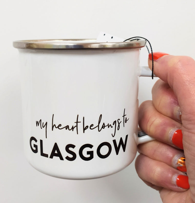 My heart belongs to Glasgow enamel mug