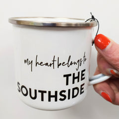 My heart belongs to The Southside enamel mug