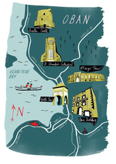 A4 Scotland map print - Oban