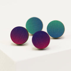 Ombre wooden studs - triangle or circle