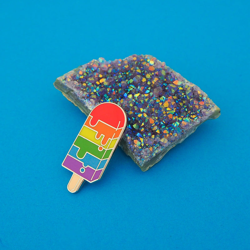 Rainbow ice lolly enamel pin