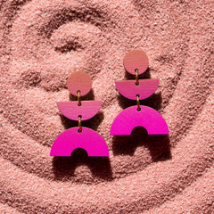 Paradiso wooden earrings - different colours available