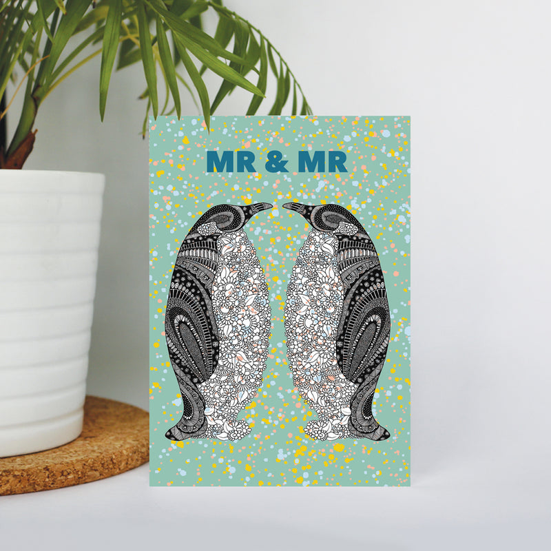 Mr & Mr penguins card