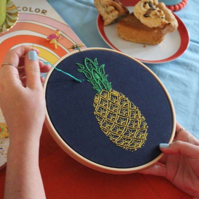 Pineapple embroidery kit