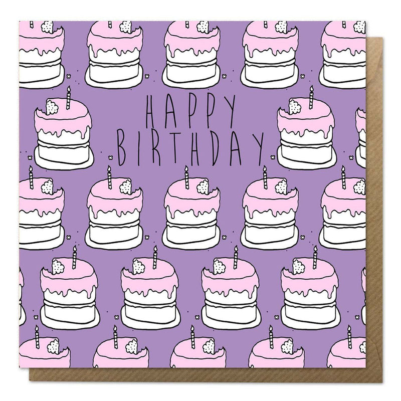 Happy birthday cakes card (2 colours available)