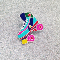 Roller skate enamel pin