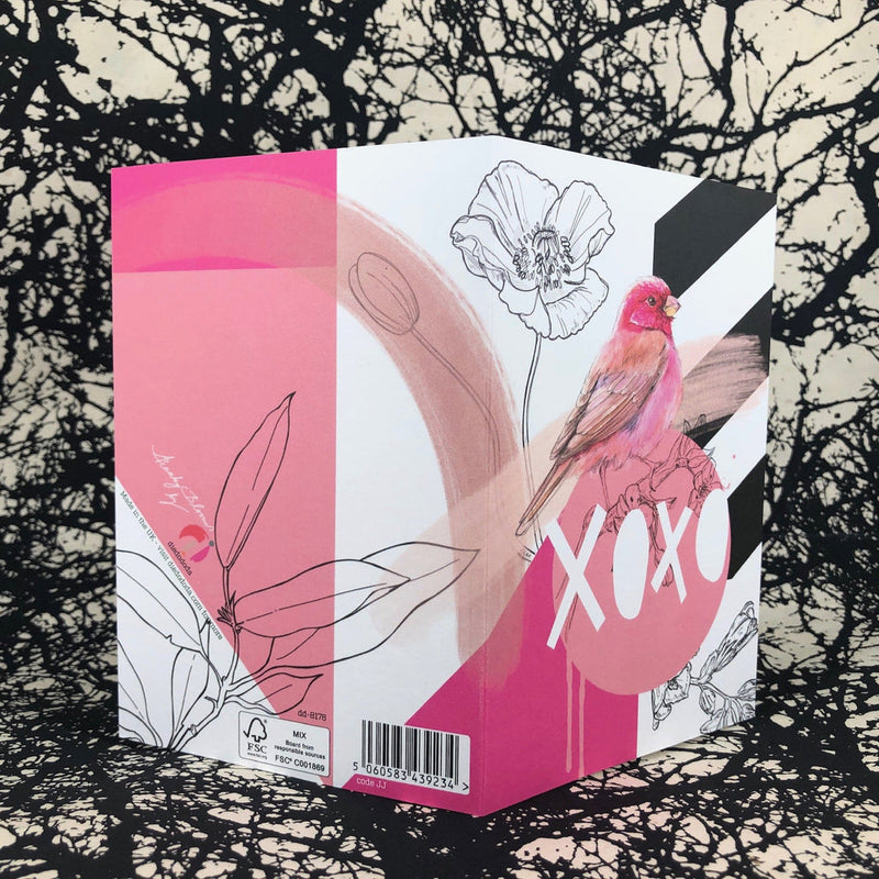XOXO Rose Finch card