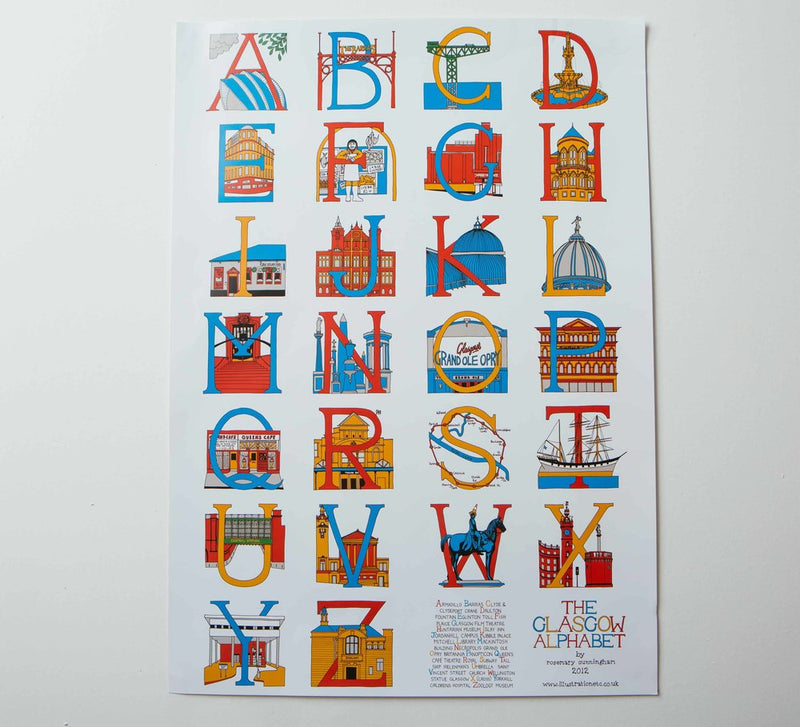 Glasgow Alphabet A2 colour print