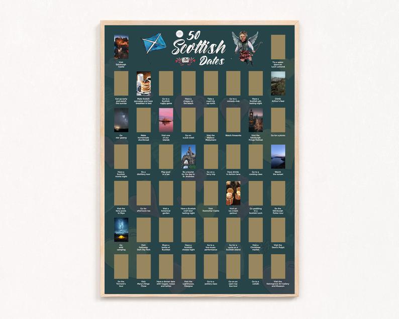 Scottish Dates Poster - A3 Scratch Off Poster