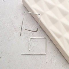 Hoop earrings – square hammered (available in different metals)