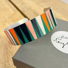 'Strata' printed aluminium cuff bangle (different colours available)