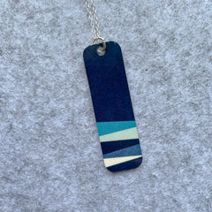 'Strata' printed aluminium long necklace (different colours available)