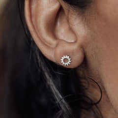 Stud earrings – sun (Sterling Silver or Yellow Gold Vermeil)