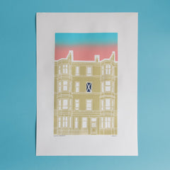 Scottish Tenements Lino print (A4 or A3) - 2 colourways available