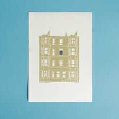 Scottish Tenements Lino print (A4 or A3) - 2 colourways available