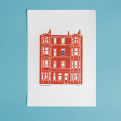 Scottish Tenements Lino print (A4 or A3) - 2 colourways available