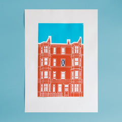 Scottish Tenements Lino print (A4 or A3) - 2 colourways available