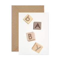 Baby letter blocks card