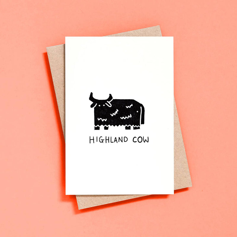 Highland cow card