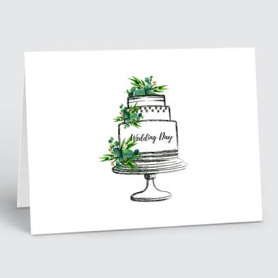 Plantable wedding day cake card