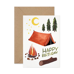 Camping happy birthday card