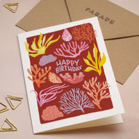 Happy birthday coral card