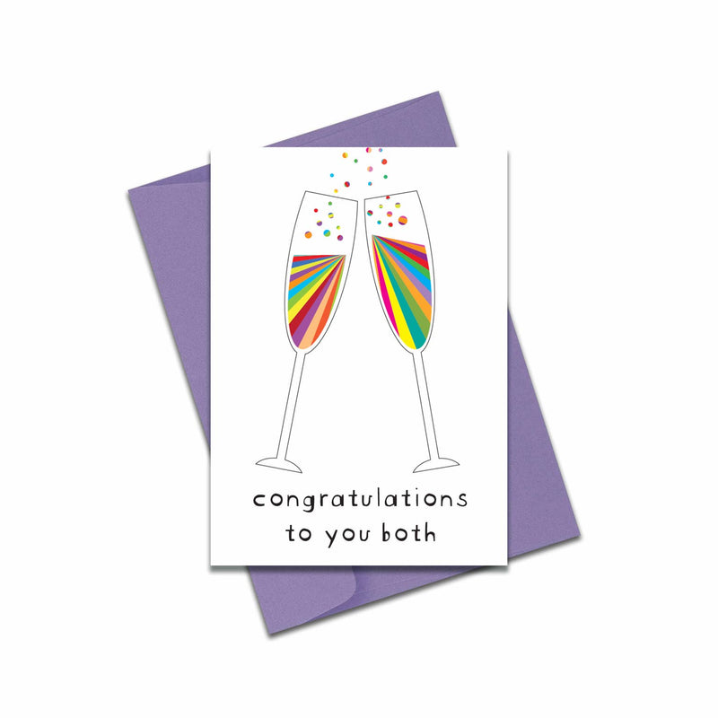 Congratulations to you both - champagne glasses card