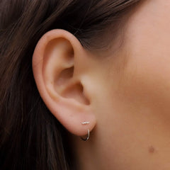 Hoop earrings – Sterling Silver huggie bar
