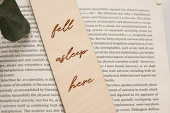 Fell asleep here wooden bookmark