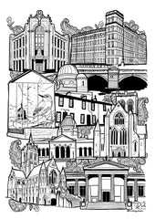 Paisley Landmarks print - available in either A3 or A4 size