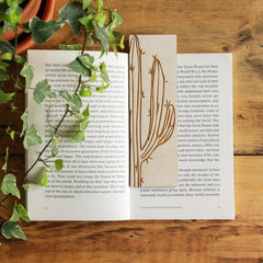 Cactus wooden bookmark