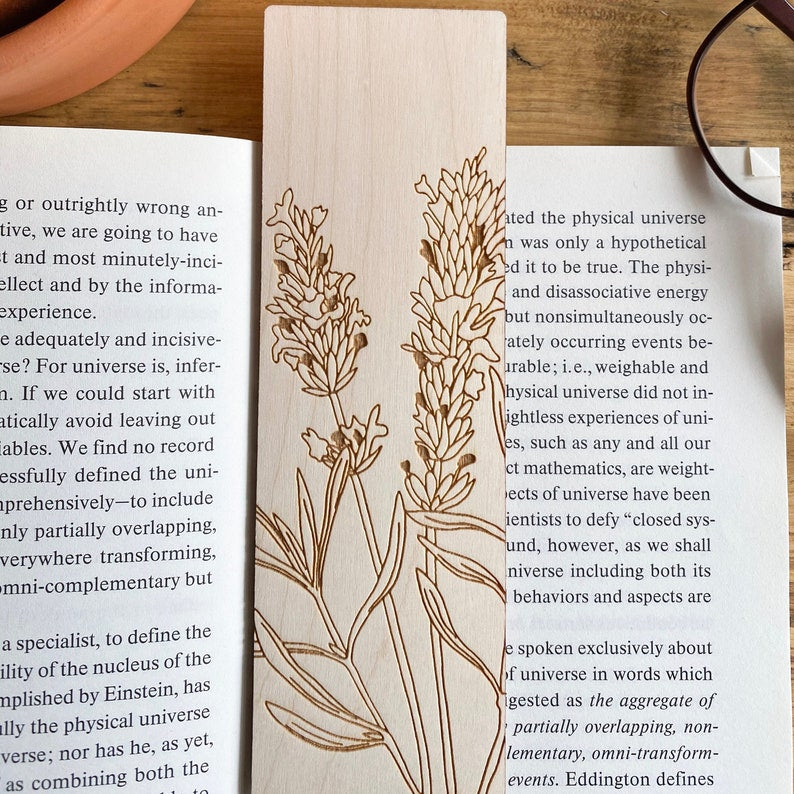 Lavender wooden bookmark