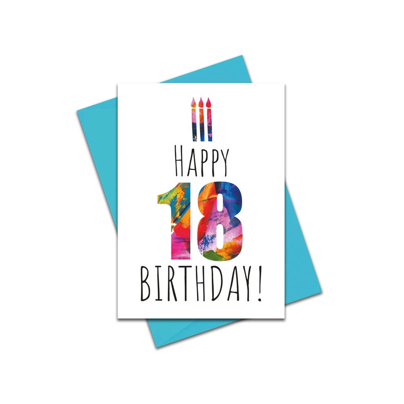 Happy 18 birthday candles card