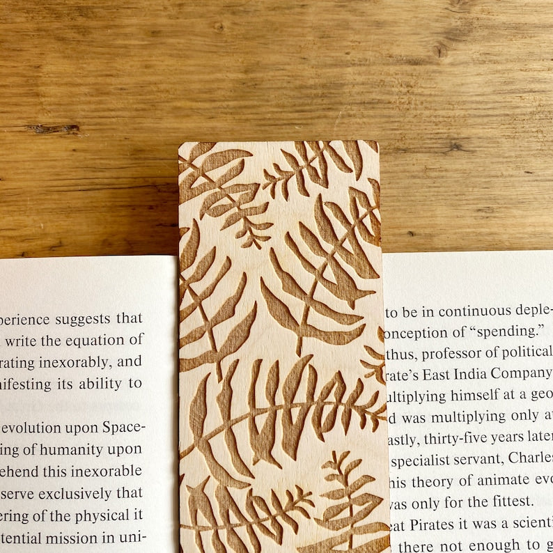 Fern wooden bookmark