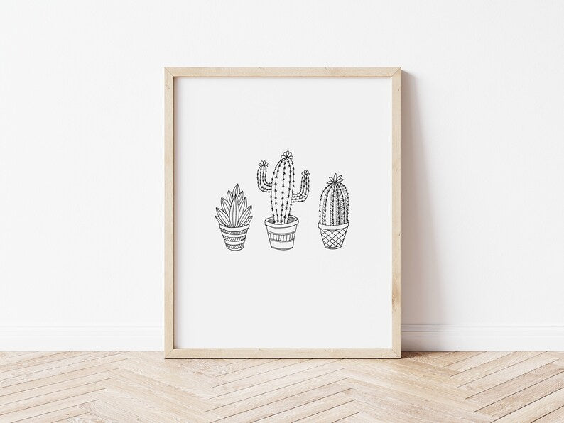 Cacti & Succulent Trio print - available in A4 or A5 size