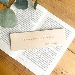 'So many books, so little time' wooden bookmark