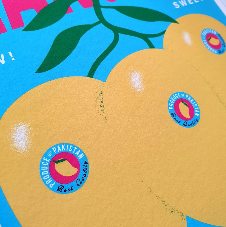 Pollokshields Mangoes print - different colours available (A3 or A4 size)
