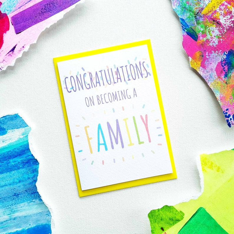 Congratulations on becoming a family adoption/new baby card