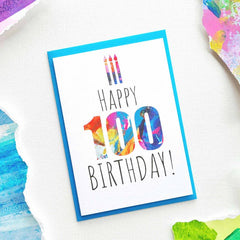 Happy 100 birthday candles card