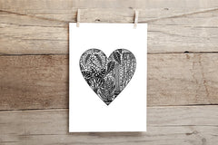 Houseplant heart print - A4 or A5 size