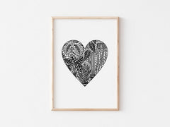 Houseplant heart print - A4 or A5 size