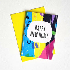 Happy new home abstract print card
