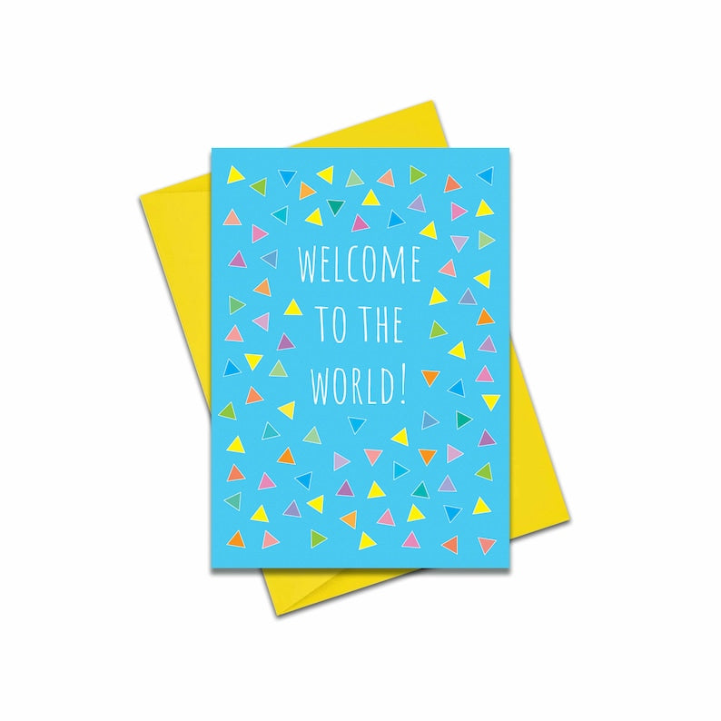 Welcome to the world - new baby card (different colours available)