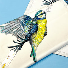 Blue Tit of peace tea towel