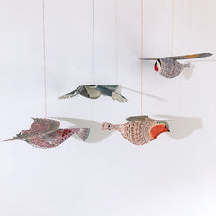 Pop up bird paper decoration - goldfinch, sparrow or robin