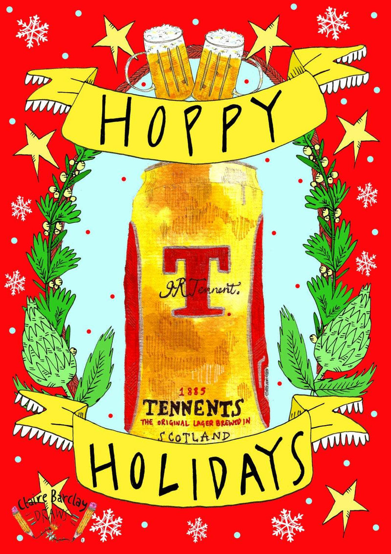 Hoppy holidays Christmas card